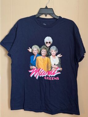 The Golden Girls Women’s Miami Queens Navy Tee Size L 100% Cotton